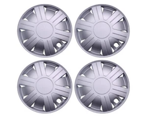 Universal ABS Set of 4 Wheel Hub Cap Covers 1007 Silver 14 Inch - Picture 1 of 2