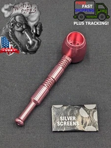 4" Aluminum Alloy Tobacco Smoking Pipe Portable + 5 FREE Screens! Pink - Picture 1 of 4