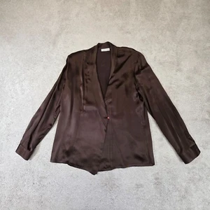 Valerie Stevens Womens Silk Top Deep V- Neck Long Sleeve Sz 12 - Picture 1 of 8
