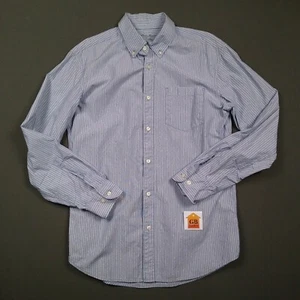 Medium Herren Hemd mit Knopfleiste Eddie Bauer M blau gestreift klassisch Baumwolle - Bild 1 von 6