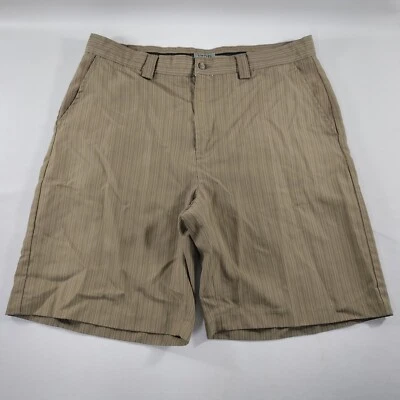 Pantalones Cortos Chinos Izod XFG Golf Frente Plano Marrón Rayas Para Hombre Talla 36 Foto 1 de 4