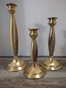 PartyLite 3er Set Lexington Kerzenhalter massiv Messing 11" 9" 7" - Bild 1 von 12