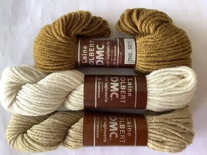 Vintage DMC Wools, 3 Large Skeins, Beige/Brown. All New. - Picture 1 of 1