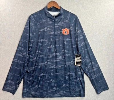 Auburn University Pullover Men Large Polynesian Hawaiian Lightweight 3/4 Zip NEW - Image 1 of 4