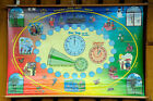 Schulwandkarte Jahreszeiten Uhrzeit WandbildLehrtafel Poster Kinderzimmer Deko