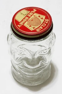 Barattolo viso con coperchio St. Clair puro miele Henry L. Kaiser Summerfield ILL RARO vintage - Foto 1 di 9
