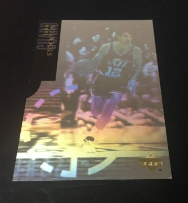 JOHN STOCKTON 1995 UPPER DECK HOLOGRAM INSERT CARD #H8 JAZZ HOF Imperfect Read - Image 1 of 2