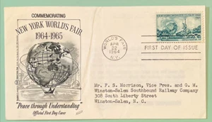 Sc 1244 5c 1964-1965 New York World’s Fair FDC Fleetwood Cachet - Picture 1 of 3