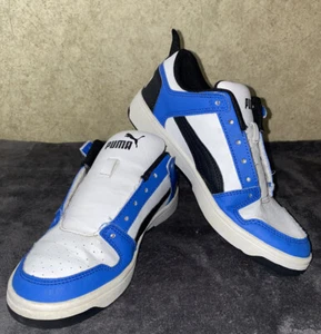 Rebound Layup Lo Sl Jr 370490 06 Puma White/Blue/Black - NO Laces. Size 4C - Picture 1 of 10