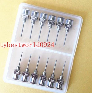 NUEVO 12 piezas 20Ga 1/2" romo acero inoxidable jeringa dispensadora puntas de aguja - Imagen 1 de 1