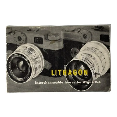 1954 Instruction Manual Lithagon Camera Lenses Interchangeable for Argus C-4 - Image 1 of 4