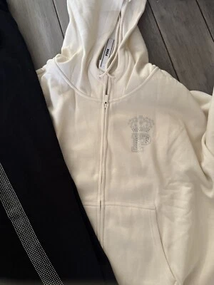 VICTORIA SECRET ROSA LMT.ED Campus Bling Cremallera Completa Sudadera con Capucha Pantalones JUEGO DE 2 PIEZAS ❤️L Foto 1 de 4