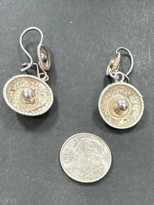 4 pendientes de gancho colgante vintage de plata esterlina 925 Taxco México Taxco. - Imagen 1 de 7
