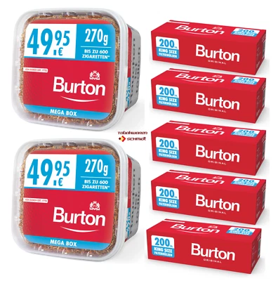 2x Burton Red Volumentabak MEGABOX 270 g mit 1000 BURTON KingSize-Filterhülsen - Bild 1 von 3