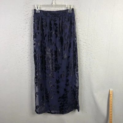 Vintage Together! Falda Mujer 6 Púrpura Negra Burnout Terciopelo Floral Maxi Años 90 Foto 1 de 4