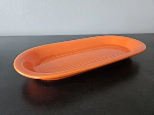 Vintage Fiesta Ware Red Oval Bread Plate, 10.5”×5" Made in USA HLC Radioactive - Picture 1 of 7