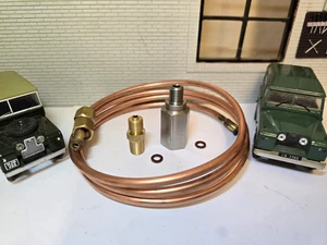 Land Rover Series 1 2 2a 3 Oil Pressure Gauge Capillary Copper Hose Adapter Set - Picture 1 of 5