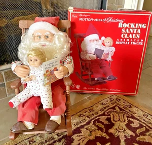 Motion-ettes of Christmas - Papá Noel mecedor animado con niña y libro - ¡FUNCIONA! - Imagen 1 de 20