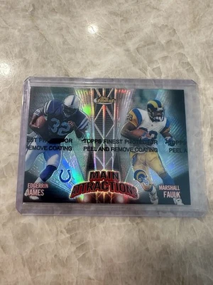 1999 Finest Main Attractions Dual Refractor #MA4 Edgerrin James / Marshall Faulk - Image 1 of 4