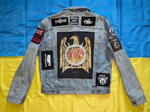 ● CHAQUETA VAQUERA PERSONALIZADA PARCHES SLAYER BANDA ROCK METAL RARA TALLA HOMBRE ADULTO L ● - Imagen 1 de 24