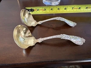 GORHAM 1901 FLORENTINE 7” SAUCE / GRAVY LADLES 2 SOLD EACH LOOK BEAUTIFUL - Picture 1 of 22