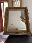 Old Ornate Wood Carved Frame Gold Gilt Mirror Gesso Rococo Style READ