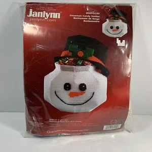 VTG 2002 Janlynn Snowman Candy Holder Plastic Canvas Kit #89-100 8x8x8.5" - Picture 1 of 9