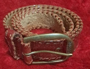 Hollister Womens Belt Leather Studded Birds Swallows Sz L Rustic Boho - Picture 1 of 9