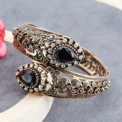 Turkish style Antique Gold Color Crystal Flower Bracelet For Women — 第 1/4 张图片
