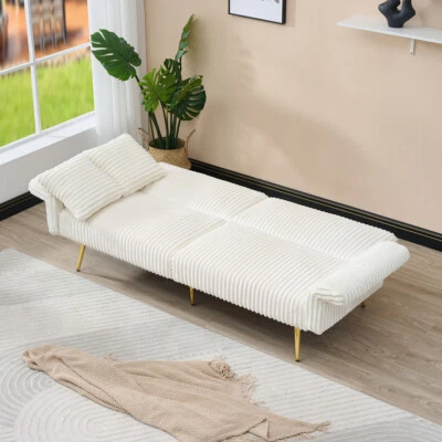 Upholstered Sofa Sleeper Bed Foldable Couch Lounge Day Bed w/ Folding Armrests - Image 1 of 4