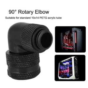 G1/4 Thread Water Cooling Fitting 90° Elbow Connector for 10x14 Hard Tube - Afbeelding 1 van 11
