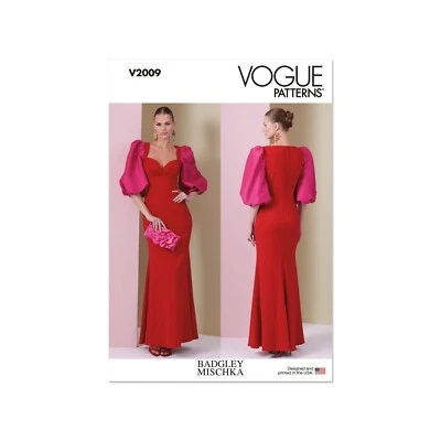 Vogue Schnittmuster V2009 - Kleid - Cocktailkleid - Abendkleid mit Puffärmel - Bild 1 von 4