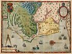 1590s “Colonial Virginia” Vintage Style Roanoke Settlement Map - 20x28