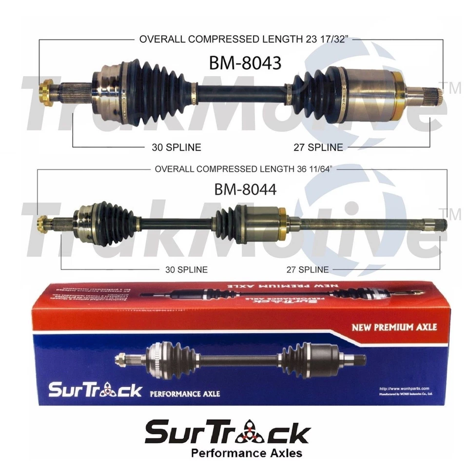 Juego de 2 ejes de junta CV delanteros SurTrack para BMW X3 2004-2010 Foto 1 de 1