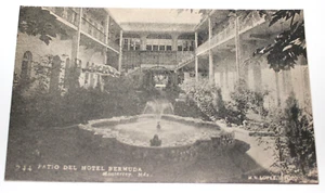 Patio Del Hotel Bermuda Monterrey Mexico Lopez Postcard PA1/3 - Picture 1 of 3