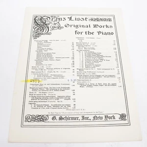 Franz Lizst Consolations Nos 3 & 5 Piano Sheet Music 1915 G Schirmer - Picture 1 of 4