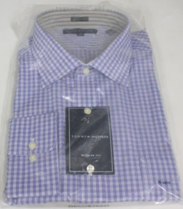 Tommy Hilfiger Regular Fit Button Down Dress Shirt Size18 34/35 Blue Mens - Picture 1 of 9