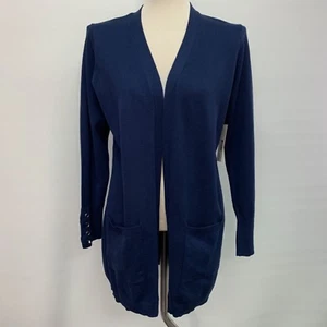 United States Sweaters Cardigan Sweater Women's Small Navy Blue Long Sleeve NWT - Picture 1 of 10