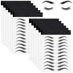12 Sheets 108 Pairs 4D Hair Like Waterproof Eyebrow Tattoos Stickers Temporar... - Picture 1 of 7