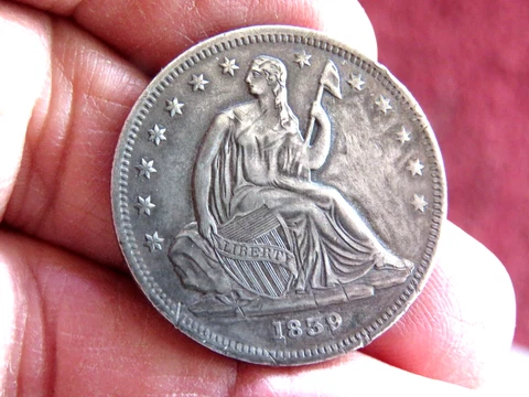 High Grade 1839 No Drapery Seated Liberty Half Dollar Nice Coin Cover