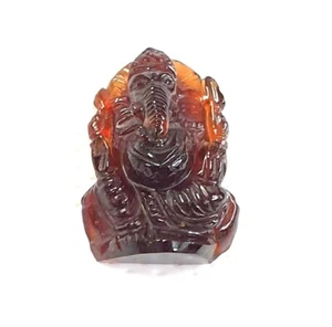 36ct Natural Certified Rarest Hessonite Garnet Gomed Ganesha Carving - Picture 1 of 2