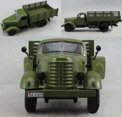1:32 Army Green Jiefang Military Truck Diecast Car Model W/light Sound Back Toy - Image 1 of 4