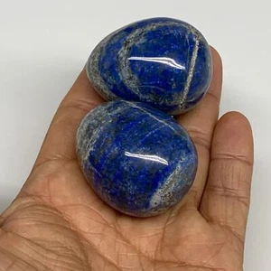 156.7g, 1.5"-1.6", 2pcs, Natural Lapis Lazuli Egg Polished @Afghanistan, B30401 - Picture 1 of 15
