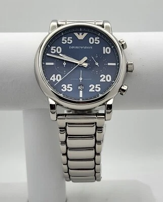 Emporio Armani AR11132 Men's Silver-Tone Stainless Steel Sport Chronograph 43mm - Image 1 of 4