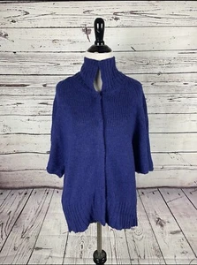 Nuovo maglione Kuna By Alpaca blu manica corta cappuccio taglia media bambino tinta unita alpaca - Foto 1 di 5