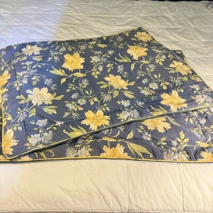 2 Vintage Laura Ashley Emilie Rose Standard Padded Pillow Shams 24x30” Blue - Picture 1 of 6