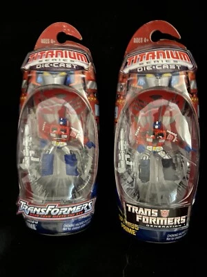 2006 Transformers Optimus Prime & Damaged Prime 3” Titanium Series New MOSC G1 - Image 1 of 2