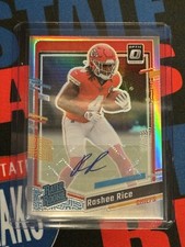 2023 Donruss Rashee Rice Rated Rookie Optic Preview Prizm Auto #350 Chiefs RC SP