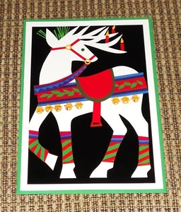 JOHANNA LINNEA RILEY DESIGN POSTER CALENDAR REINDEER ART PRINT CHRISTMAS CARD EX - Picture 1 of 4