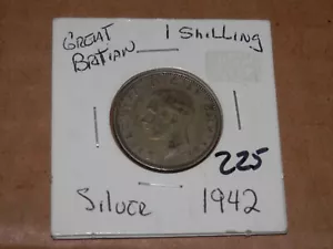 1942 GREAT BRITAIN 1 SHILLING SILVER COIN - NICE CONDITION - KM 853 - Picture 1 of 2